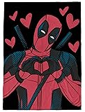 Marvel Deadpool Hearts Plush Throw Blanket