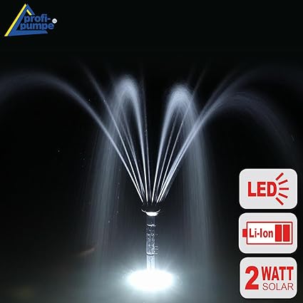 Amur Innovative Solar Teichpumpe Solar Springbrunnen Solar Wasserspiel Solar-Teichpumpen-Set für den Gartenteich mit Li-ion-A