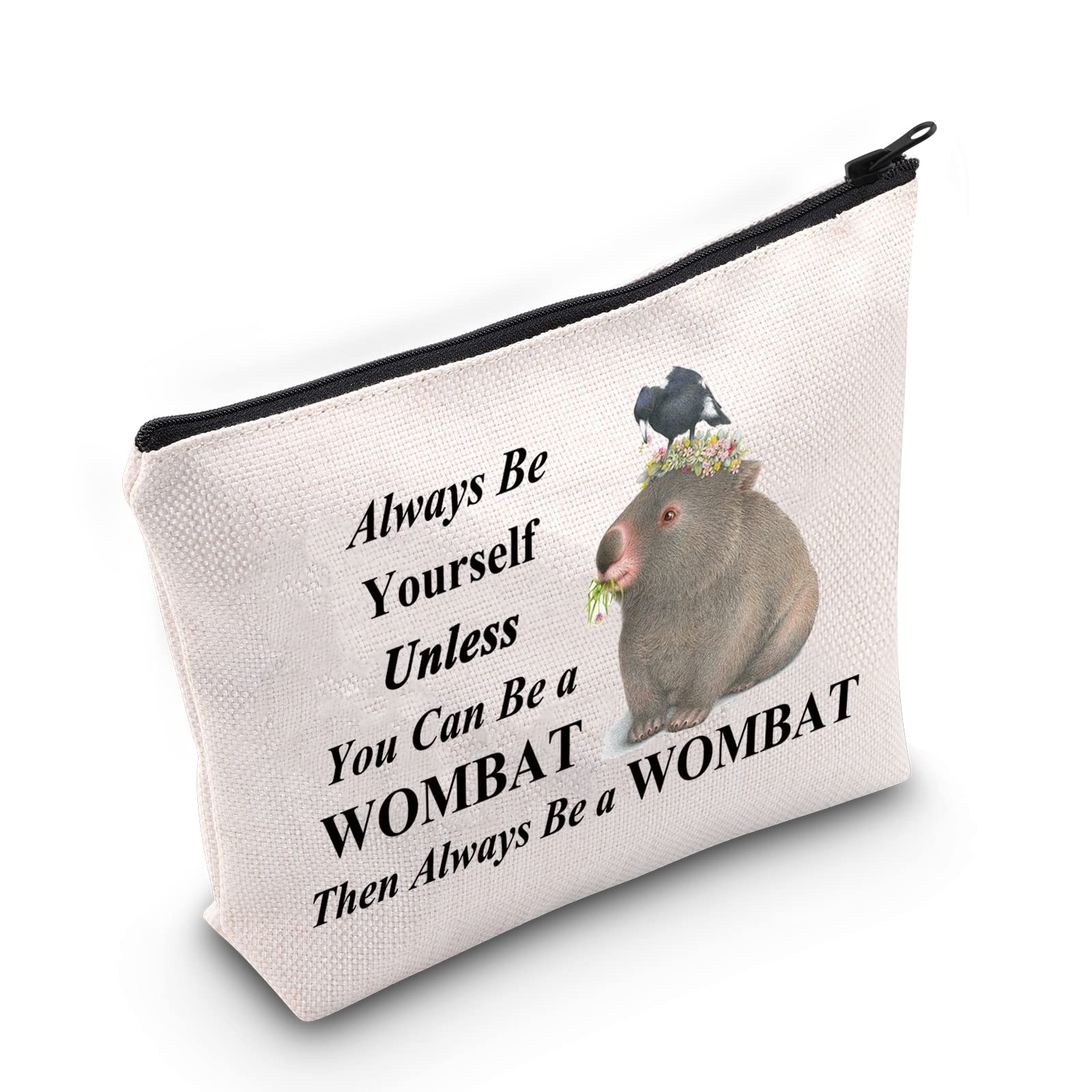 LEVLO Funnny Wombat cosmetic Make Up Bag Gift For Wombat Lover Always Be Yourself Unless You Can Be a Wombat Make Up Zipper Pouch Bag For Women Girls, Be a Wombat, Cosmetic Bag