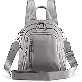 HUAZHIMAO Small Backpack Purse for Women Mini Backpacks PU Leather Women's Versatile 3 in 1 Fashion Handbag Travel Daypacks (Grey)