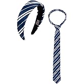 kitihoney Halloween Costume Accessories Women Blue Stripe Headband Tie Adult Cosplay Party Hair Accessory