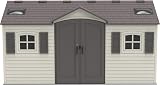 Lifetime 15x8 ft Outdoor Storage Shed Dual Entry Heavy Duty Tan HDPE Garden view 6