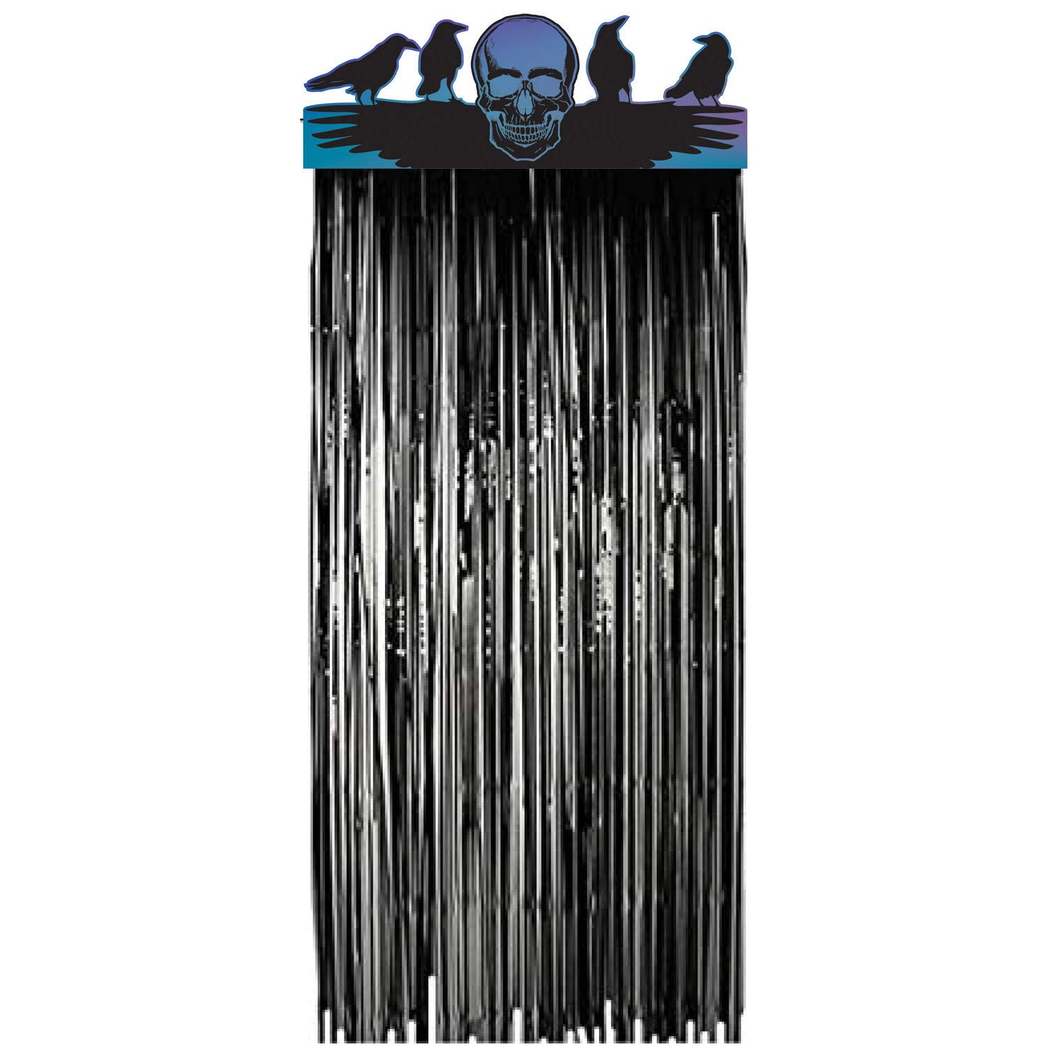 Amscan 9907413 Iridescent Boneshine Fever Haunted Halloween Doorway Curtains Decoration