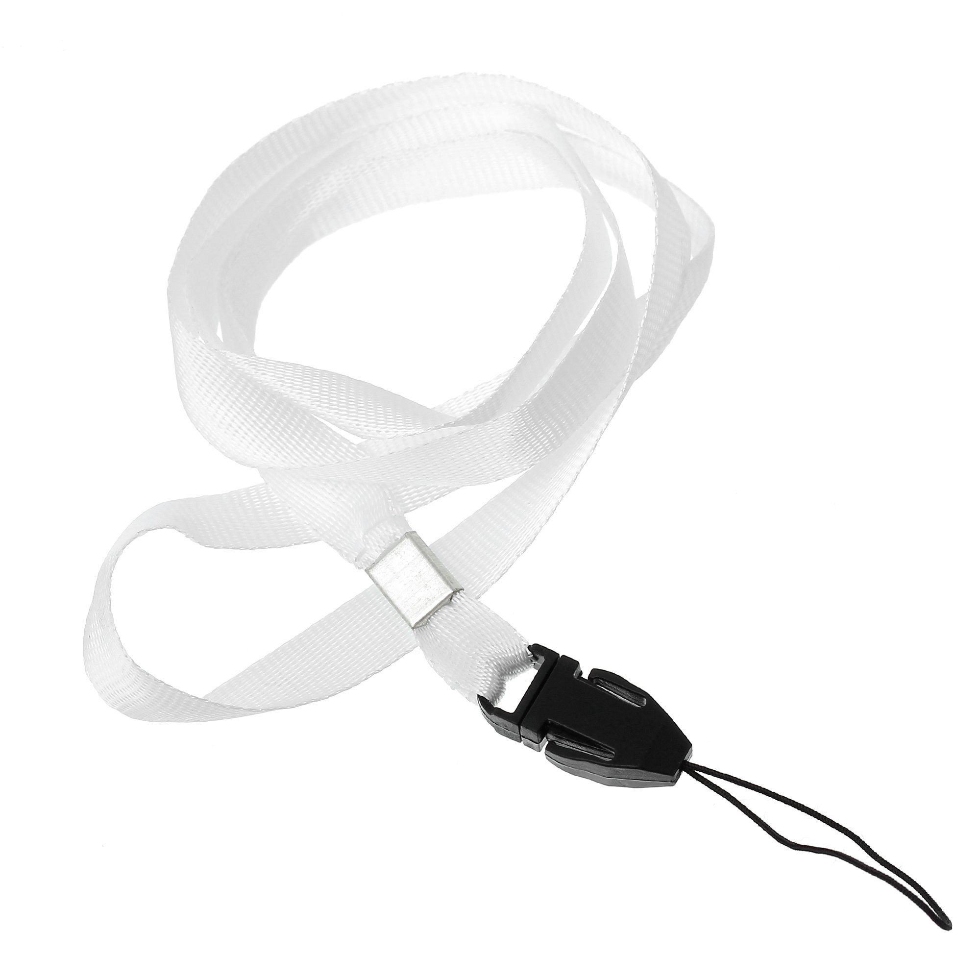 CKB LTD 50 x White Lanyard Neck Strap For ID Card/Mobile Phone/Gym Key/Access Pass Holder Loop Clip