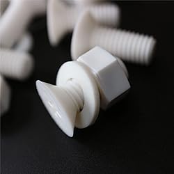 20 x White Countersunk Screws Polypropylene