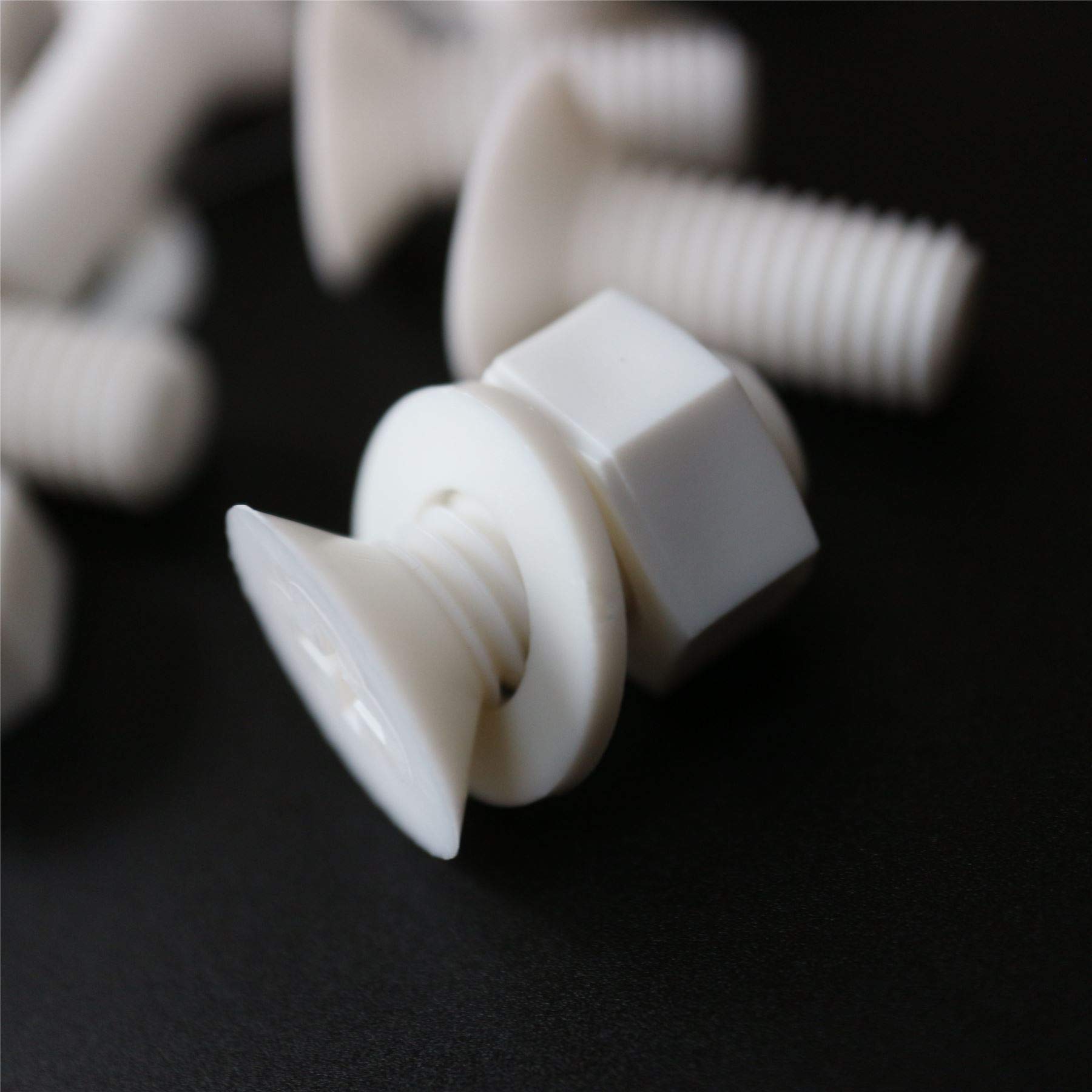 20 x White Countersunk Screws Polypropylene