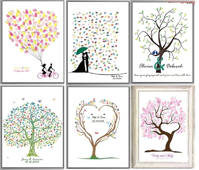 Partyspiel Gastebuch Zur Hochzeit Herzl Manufaktur Wedding Tree No 33 Fingerabdruck Baum Brautpaar Leinwand Personalisiert 30x40 Kuche Haushalt Wohnen Basteln Malen Nahen