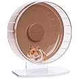 Niteangel Super-Silent Hamster Exercise Wheels: - Quiet Spinner Hamster Running Wheels with Adjustable Stand for Hamsters Gerbils Mice Or Other Small Animals (M, Brown)