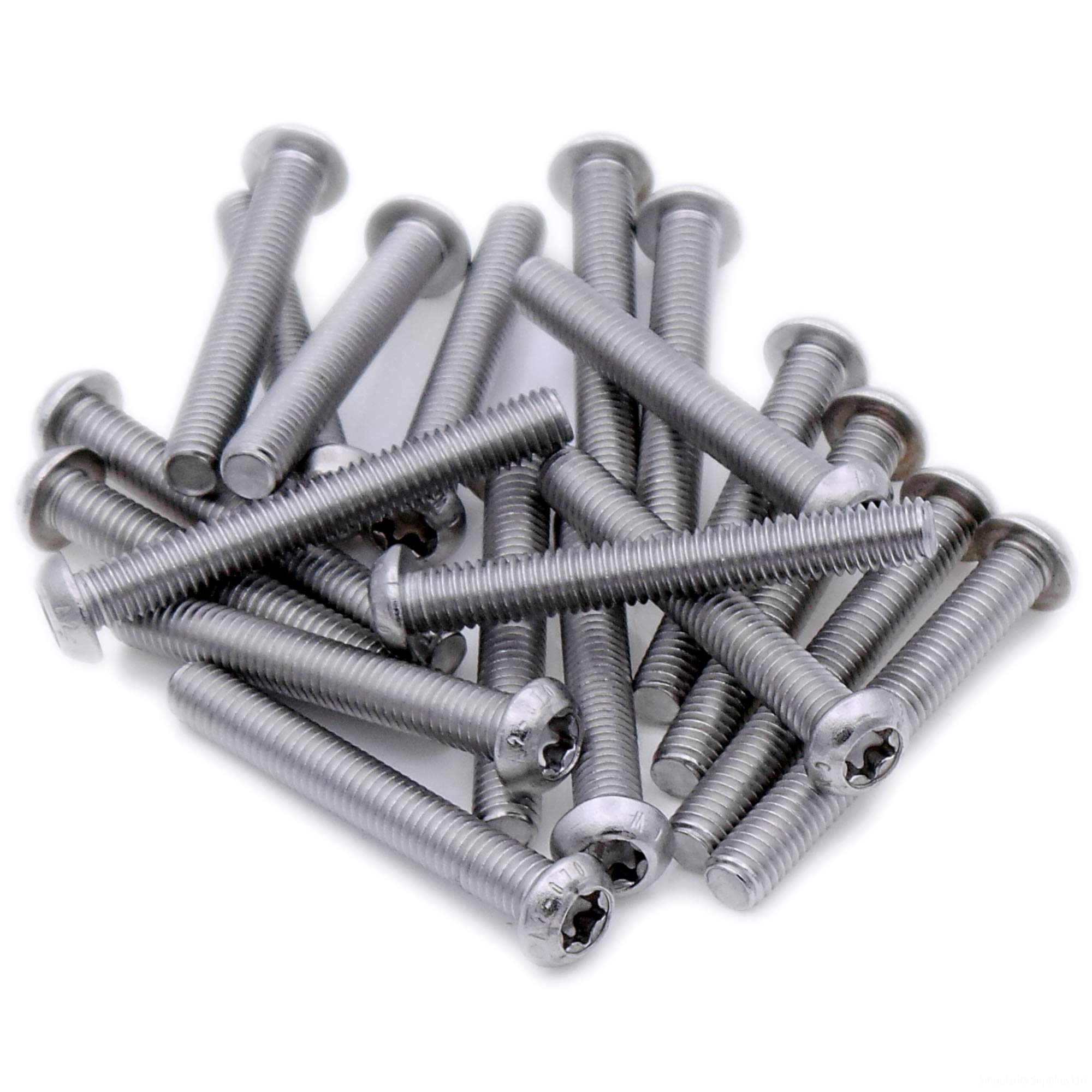 M3 (3mm x 18mm) TX Socket Button Machine Screw (Bolt) - Stainless Steel (A2) (Pack of 20)