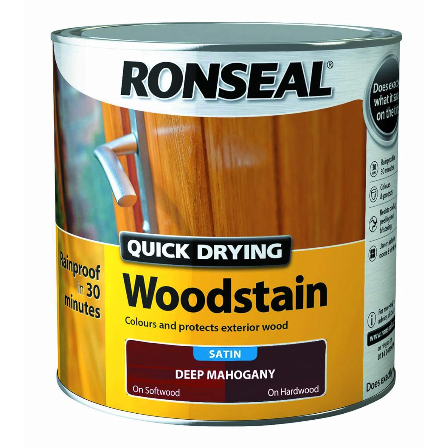 Ronseal Quick Drying Woodstain Deep Mahogany Satin 2.5L Amazon.co.uk