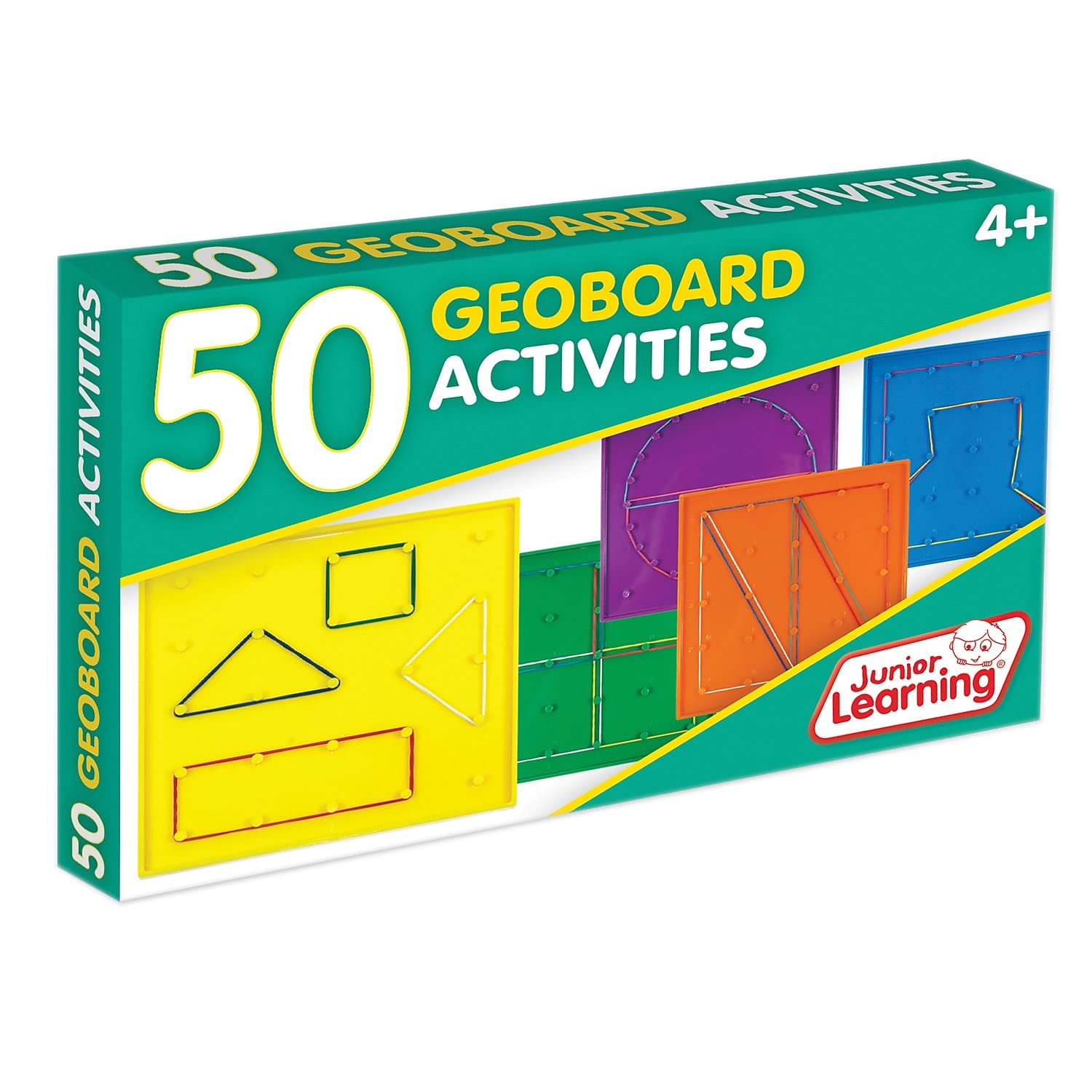 Junior Learning 50 Geoboard Activities | Numeracy Activity Flashcards | Ages 4-6, Year 1-2, Key Stage 1