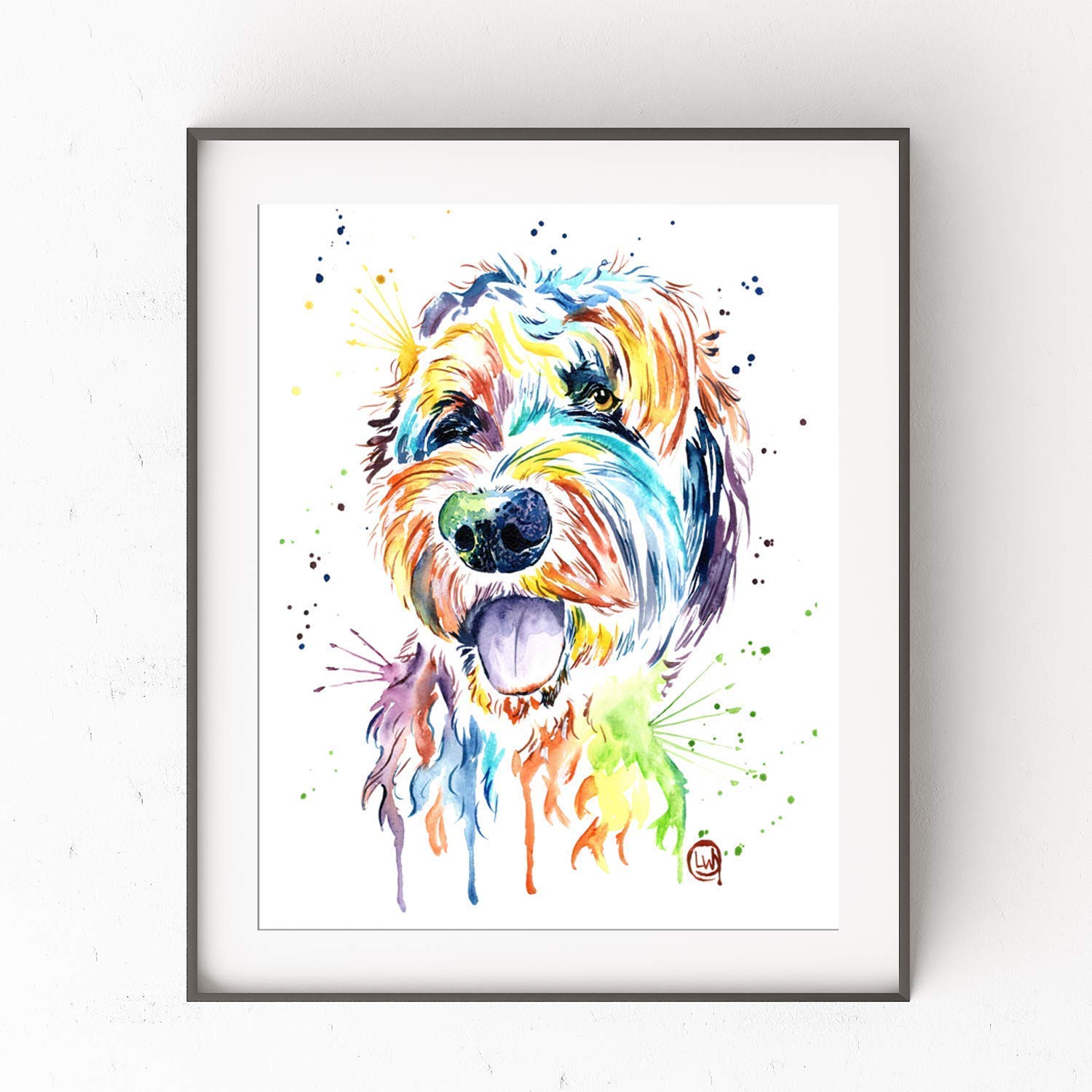 Goldendoodle Wall Art by Whitehouse Art Golden Doodle Dad
