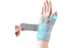 CURECARE New Upgraded Thumb Spica Splint, Comfortable Thumb Brace for Right & Left Hand, Universal Size Thumb Support for Arthritis, Tenosynovitis, CMC Joint Repetitive Injuries (Grey)
