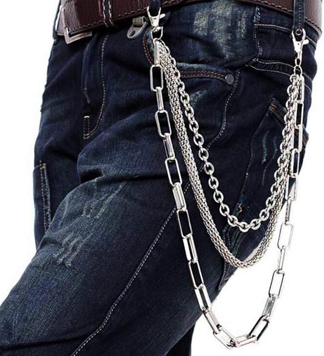 UOOOM Men Fashion Punk Hip-hop Pants Trousers Key Chain Rock Non-mainstream Waist Wallet Chain