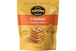 Sonoma Creamery Cheese Crisps - Cheddar Savory Cheese Cracker Snack High Protein Low Carb Gluten Free Wheat Free 10 Ounce (1 Count)