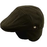 Epoch hats company Wool Blend Herringbone Winter Ivy Cabbie Hat w/Fleece Earflaps – Driving Hat