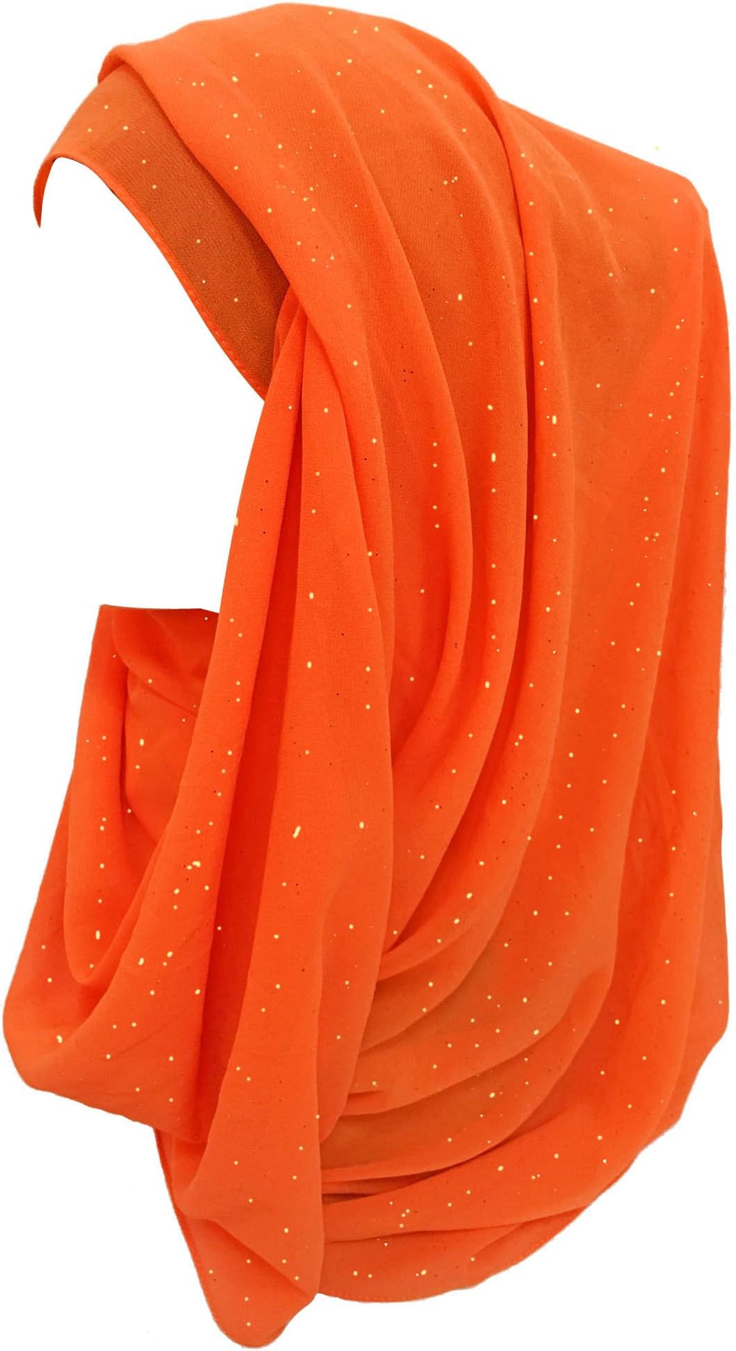 Lina & LilySparkle Shimmer Gold Glitter Women's Chiffon Hijab Head Scarf Lightweight