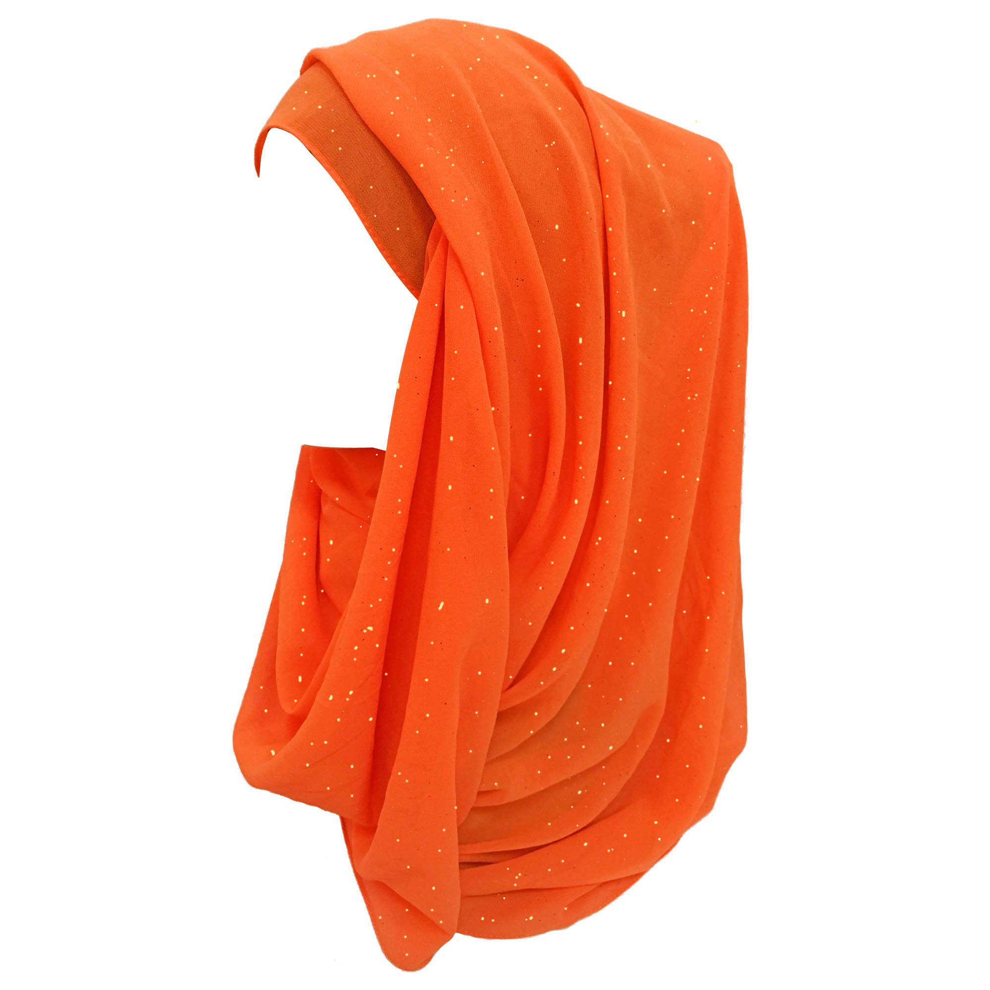 Lina & LilySparkle Shimmer Gold Glitter Women's Chiffon Hijab Head Scarf Lightweight