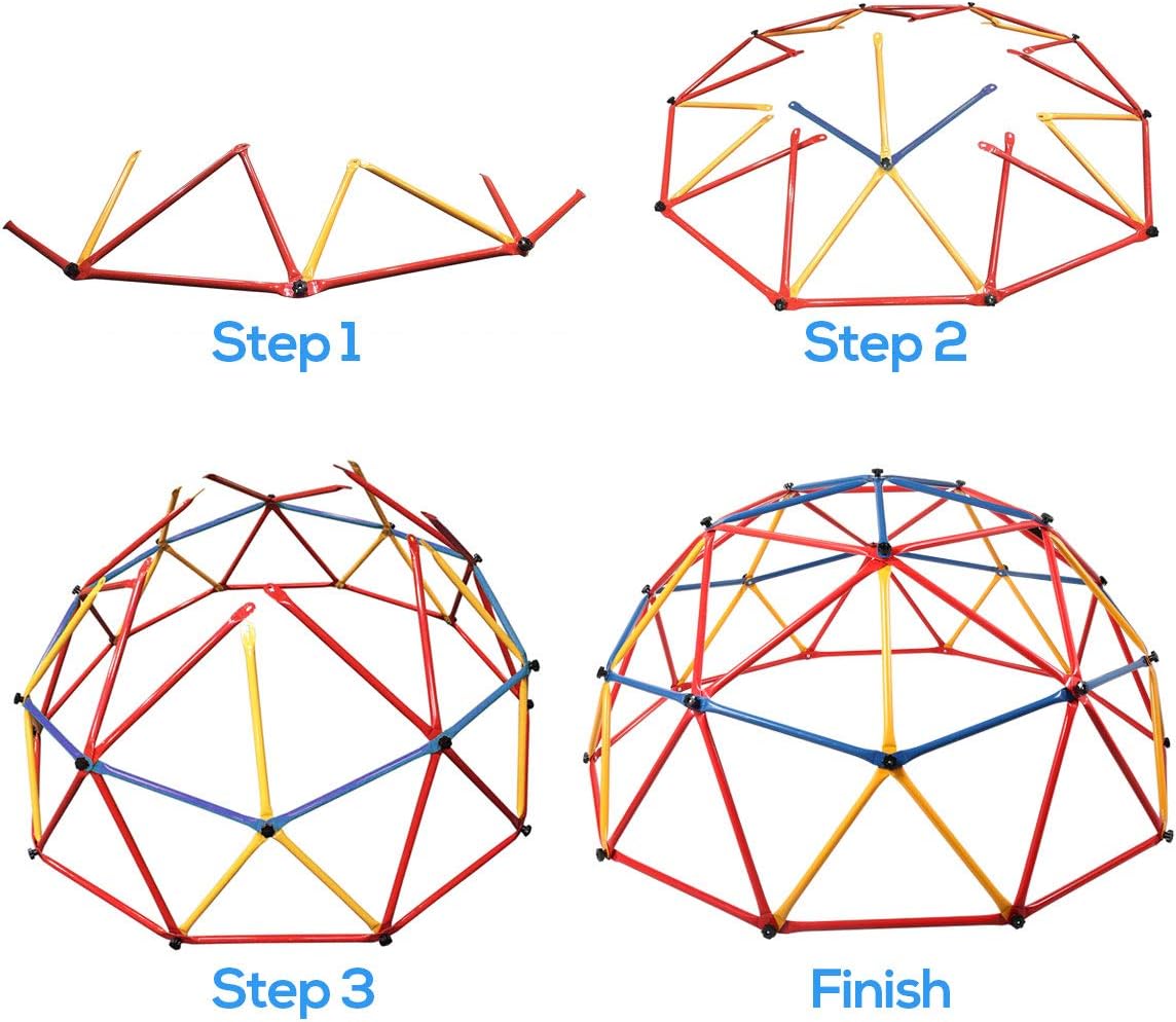 JAXPETY New Indoor Outdoor Dome Climber Playground Children Kid Swing Set Climbing Frame Backyard Gym Develop Confidence: Toys & Games