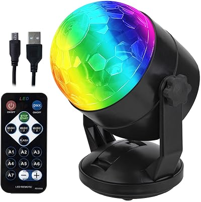 CATPOWER Remote Battery Powered Portable Sound Activated Party Lights RGB Disco