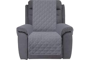 CHHKON Waterproof Nonslip Recliner Cover Stay in Place Dog Couch Chair Cover Furniture Protector, Ideal Loveseat Slipcovers for Pets and Kids (Light Grey, 23'')