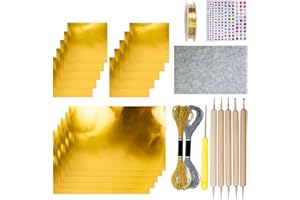 Feuilles d'aluminium pour travaux manuels | Kit de papier d'aluminium fait à la main | Accessoire d'artisanat argenté brillan
