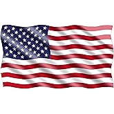 Rogue River Tactical 10x6 Large Waving American USA Flag Truck Window Decal Patriotic Auto Bumper Sticker Vinyl for Car Truck RV SUV Boat Support US Military