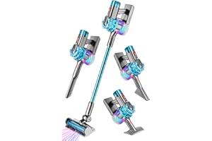 BLAXTEM 4-in-1 Kids Toy Vacuum That Really Works, Toddler Pretend Play Cleaning Set with Real Suction, Toys Working Cleaner Birthday Idea for 3 4 5 6 7+ Year Girl Boy (Cyan)