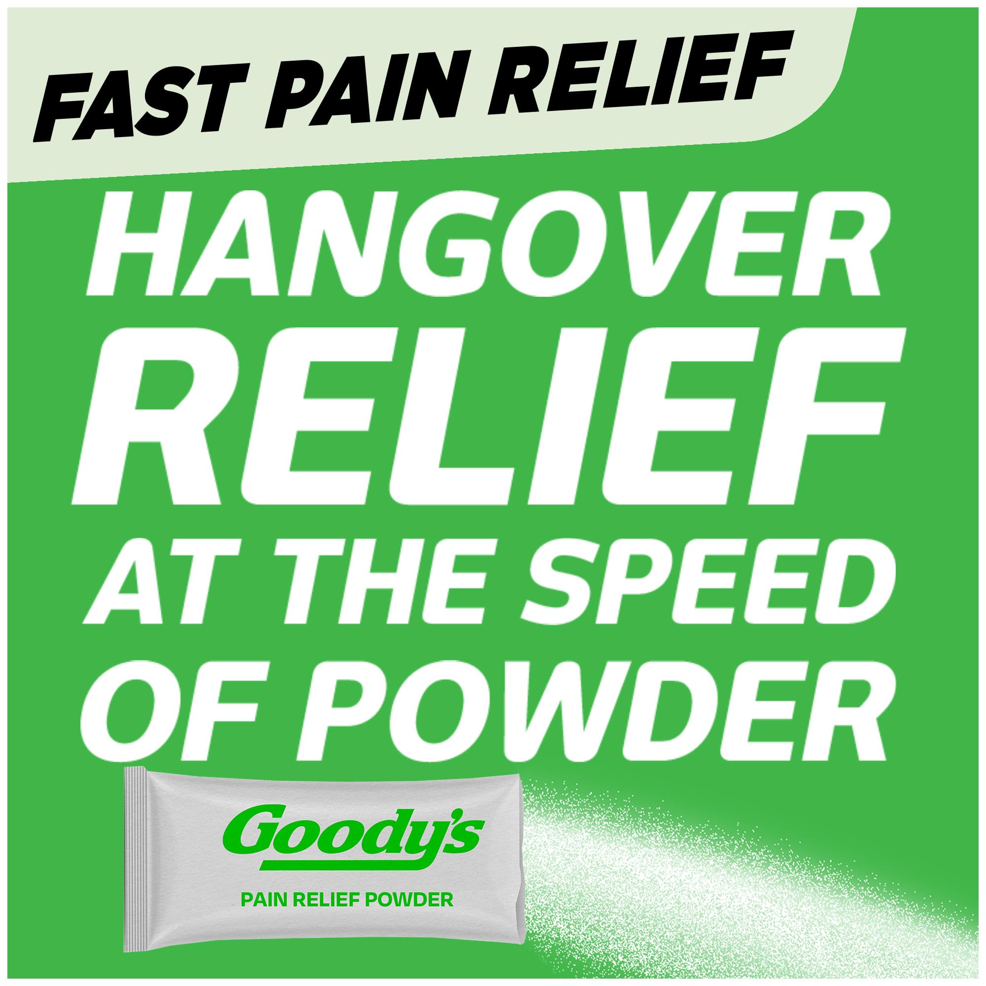 Goody's Hangover Relief Powder, Dual Action Fast Headache Pain Relief with Aspirin and Caffeine, Berry Citrus Flavor, 16 Count