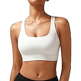 RUNNING GIRL High Impact Sports Bras for Women - Scoop Neck Strappy Sports Bra High Support Moulded Cup Workout Bra