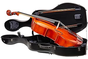 Crossrock Poly Carbon Case with Wheels fits 4/4 Full Size Cello, Includes Outside Music Pouch, 3 Handles, Detachable Straps-B