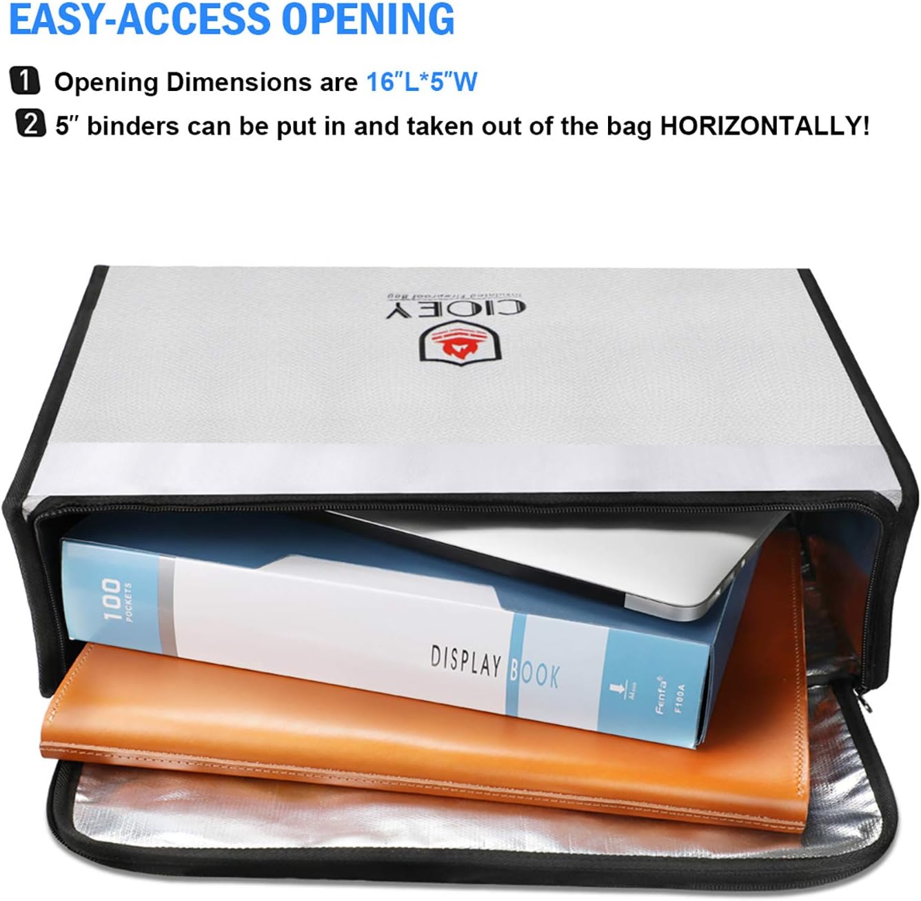 Fireproof Document Bags - Fireproof Box [Thermal Insulated] Fireproof Safety Boxes for Home Large Fireproof Bag Lockable Zipper Fireproof Safe Box Home Safes Fireproof Waterproof Fireproof Money Bag: Office Products
