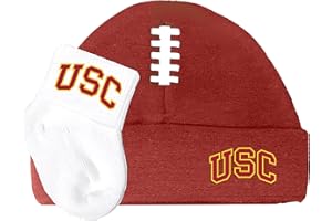 Future Tailgater Southern Cal USC Trojans Licensed Baby Football Cap and Socks Set White