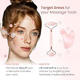 Plantifique Rose Quartz Roller & Gua Sha Set Facial Massager view 4