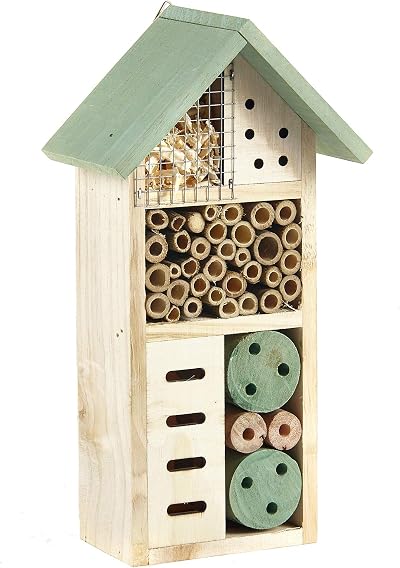Pet Ting Wooden Insect Bee House Bug Hotel 26cm Natural Eco-Friendly