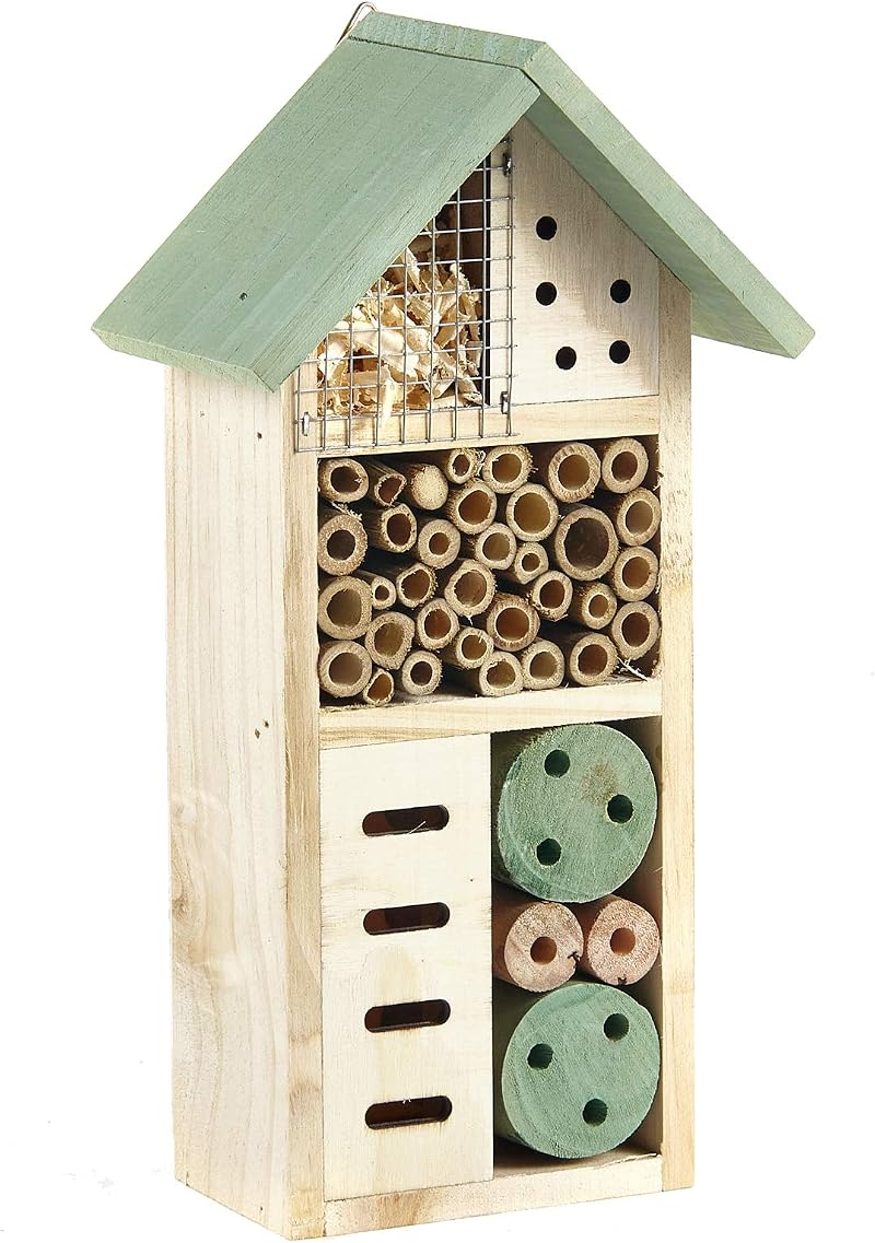 Pet Ting Wooden Insect Bee House Bug Hotel 26cm Natural Eco-Friendly