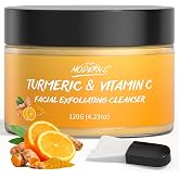 Turmeric Exfoliating Face Wash Vitamin C Facial Cleanser Exfoliator | Microdermabrasion Face Scrub Foaming Cleanser Removing Blackhead Acne Moisturizing Soft Natural Skin Care for Women Men