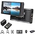 Portkeys PT6 5.2 inch DSLR Camera Monitor+Battery, 3D LUT 4K HDMI Touch Screen 1920 * 1080 Live Streaming Monitor with Peaking Frame, Wireframe Protection, Image Crop Function for Live Stream, etc