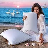 LIANLAM Goose Feather Down Pillows Set of 2, 100% Cotton Shell,Hotel Pillow for Neck Pain Relief, Perfect for Side, Back Sleepers - 20"x32"