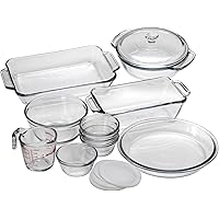 Anchor Hocking Oven Basics Glass Baking Dishes, Mixed, 15-piece