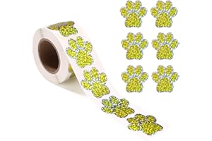 500pcs Dog Paw Print Stickers, 38mm/1.5in Self-Adhesive Paw Print Sticker for Envelope Seals Mailing Office Room Party Decora
