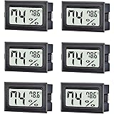 TASOGEN 6 Pack Mini Digital Thermometer Hygrometer,Indoor Temperature and Humidity Gauge Meter Monitor Fahrenheit (℉) for Hum