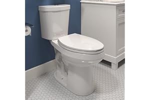 HOROW 17 Inch Tall Toilet, Two-Piece Elongated Toilet with ADA Comfort Chair Height Seat, Powerful 1.1/1.6 GPF Dual Flush, 12" Rough In High Bowl for Seniors, White