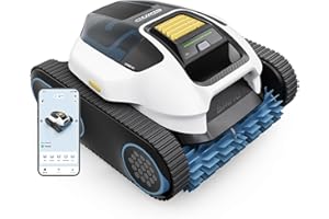 Spino E1 Cordless Robotic Pool Cleaner, Pool Robot for Wall & Waterline Cleaning, Smart Arc Path for Pools up to 1,600 Sq.ft,