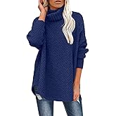 DOROSE Women's Oversized Turtleneck Long Sleeve Casual Pullover Knit Tunic Sweater