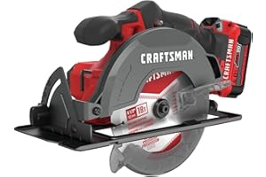 CRAFTSMAN V20 Cordless Circular Saw Kit, 6-1/2 inch, Battery and Charger Included (CMCS500M1)