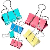 Binder Clips - Assorted Sizes 100 Count, X Large, Large, Medium, Small, Mini Paper Clamps Combination, Suitable for Office Su