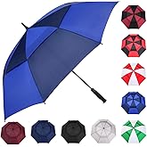 MRTLLOA Extra Large Golf Umbrella, 54/62/68/72 Inch Automatic Open, Oversize Double Canopy Vented Windproof Waterproof Sports Umbrellas for Rain