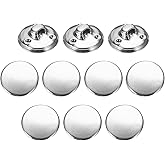 HARFINGTON 10pcs Metal Antiqued Button 15mm Round Metal Sewing Button Brass Shank Replacement Button for Men Women Blazer Suit Woolen Coat Shirt Jacket Trousers Sewing Crafts, Silver