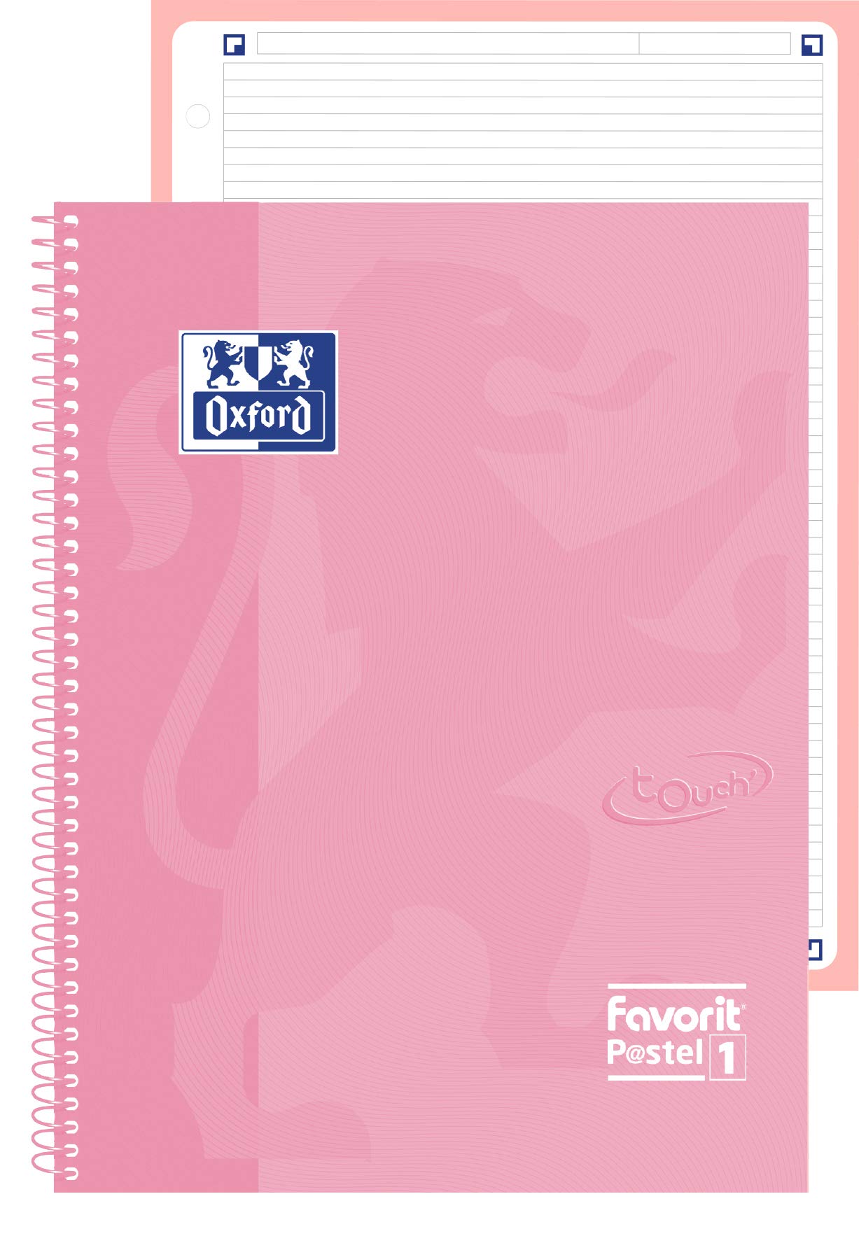 Favorit Oxford 400115562 Maxi Notebook Spiral P@stel1 Rigo, 1R Ruling, Pastel Powder โ image 1